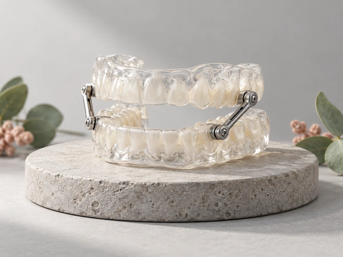 Conceptual illustration: Sleep apnoea oral appliance
